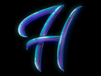 H 36days 36daysoftype 3d design illustration lettering logo neon script typography