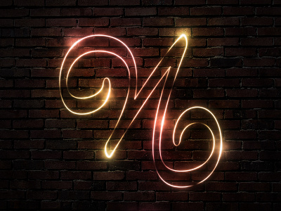 N 36days 36daysoftype 3d design illustration lettering lettering challenge logo neon script type type art typography vector