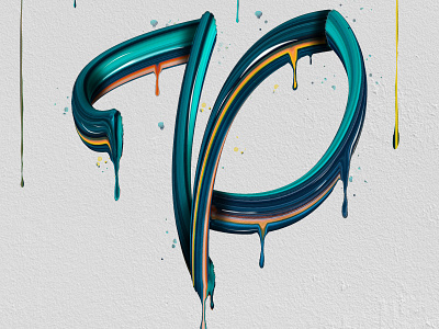 P 36days 36daysoftype 3d design illustration lettering lettering challenge logo paint brush script type type art typography vector