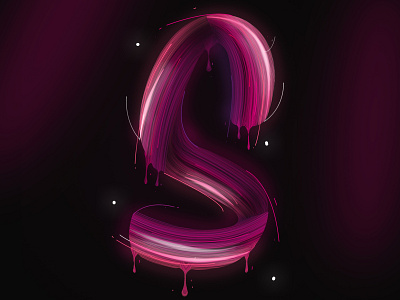 S 36days 36daysoftype 3d design handlettering illustration lettering lettering challenge logo neon paint brush painting script type type art typography vector