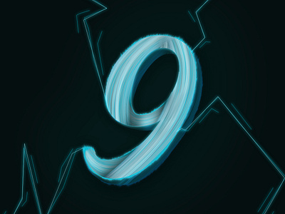 9 36days 36daysoftype 3d design illustration lettering lettering challenge logo neon paint brush painting script texture type type art typography