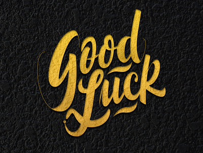 Good luck design illustration lettering script type type art typography