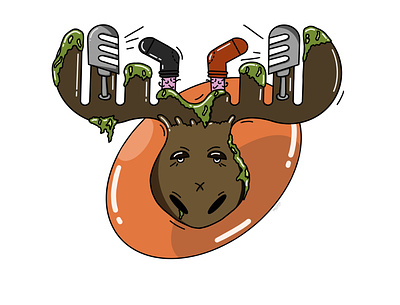 #drawing ✏️ - Moose design drawing icon illustration ipad moose procreate web