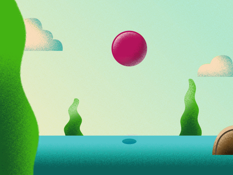 Bouncing Ball adobe after affects animate animation ball bouncing cloud design illustration leaves loop texture vector