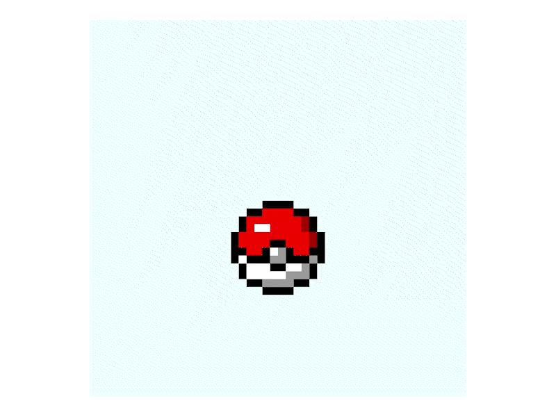 A bouncing pixelated Pokeball