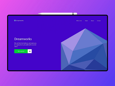 DreamWorks onboarding web website ui design