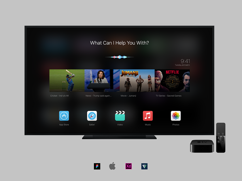 Apple TV UI by Gaurav Kumar on Dribbble