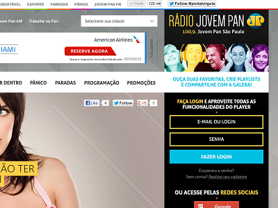 JOVEM PAN FM: Player's detail jp music music player portal user experience user interface webdesign