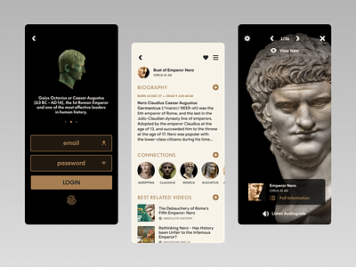 Museo Romano · Tour Guide App ancient ar dailyui greek museum museum app product design rome tour app tour guide ui user interface design ux visual design