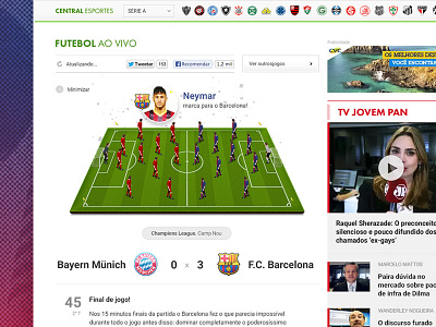 Jovem Pan AM - Live Football barcelona bayern football live münchen news portal responsive soccer streaming user interface design visual design