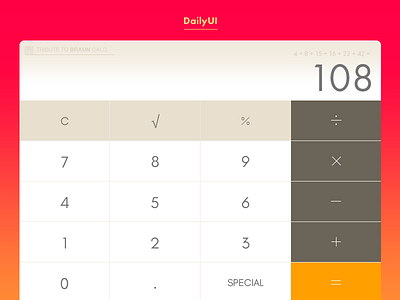 #004 #DailyUI  Calculator