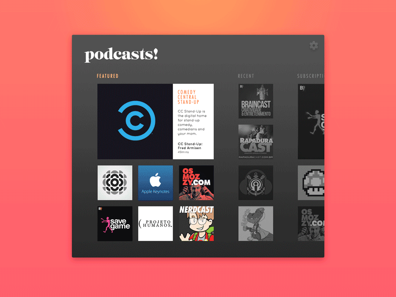 #007 #DailyUI Settings 007 dailyui podcasts app settings sidebar ui