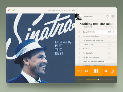 009# #DailyUI Music Player 009 big bands music challenge dailyui frank sinatra music player retro flat colors