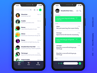 Daily UI #013 - Direct Messaging app design design direct messaging interface messager ui user interface design ux visual design whatsapp