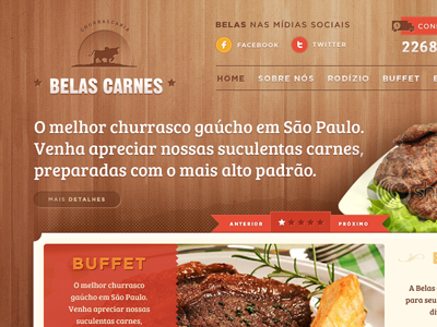 Belas Carnes Churrascaria branding design interface logo webdesign