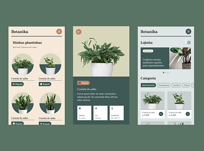 Botanika app design illustration plant typography ui