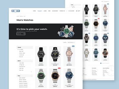 Watch E-commerce Catalog adobe xd branding clean design designer ecommerce minimalist shopping simple typogaphy ui ux watch watches web website website design