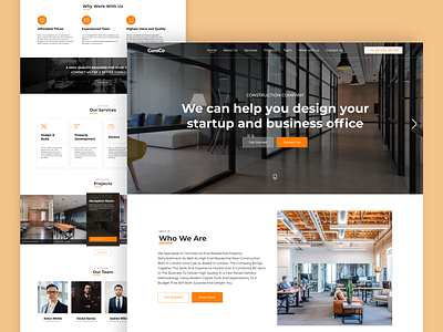 ConsCo - Architect Landing Page adobe xd architecture clean construction design designer homepage landingpage minimalist simple typography ui ux web website