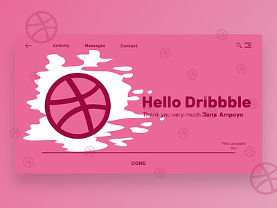 Hello Dribbble design designer first shot follow hello dribbble icon illustration logo pink ui ux web website