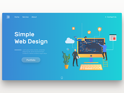 Simple Web Design adobe xd animation blue branding clean design designer graphic homepage illustration inspiration minimalist simple ui ux vector web website