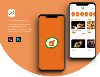 Ui Redesign of Food Application adobe photoshop adobe xd clean design graphic graphic design illustration minimalist simple ui user interface ux web website