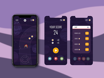 UI Design for "SPACESHEEP" mobile game