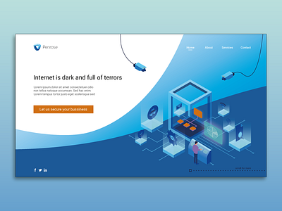 Penrose Landing Page cybersecurity illustration isometric landing page security ui webdesign website