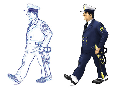 Military man sketch