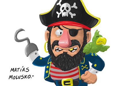 Pirate character design digital paint pirate