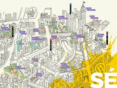 Sé brazil city map drawing illustrated map illustration map sao paulo