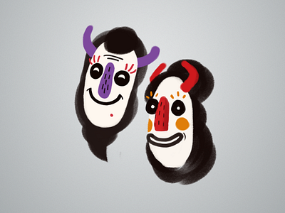 Hora Masks branding concept digital illustration illustration