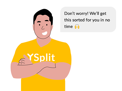 YSplit - 24/7 Concierge support illustration mascot support web