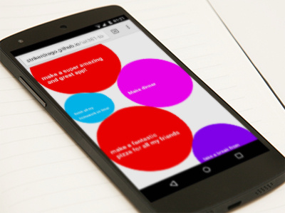 Bubble To-Do List Web App app bubbles colours experimental ux gesture pinch to do list touch web web app