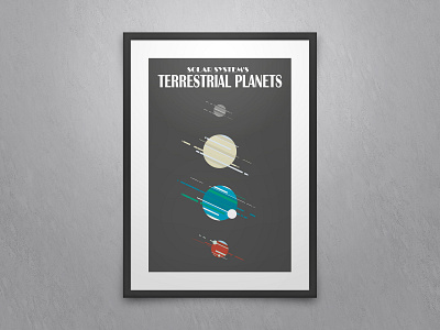 Terrestrial Planets design earth mars planets poster poster design solar system space