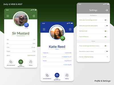 Daily UI #006 & #007 app pet ui vet