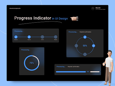 Progress Indicator component design element flow interaction layout online shopping process progress bar progressbar stepper steps tracker ui ux visual design xd