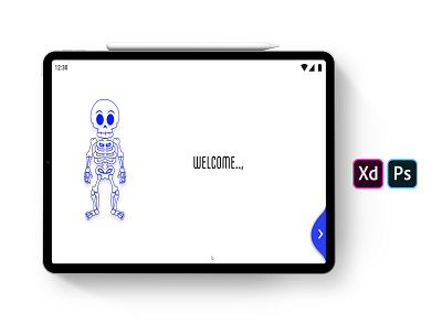 Learning app screen of HUMAN BONES! animation app design illustration illustrator interactive design learn prototype prototype animation ui ux xd