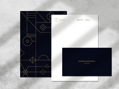 Križek Jewelry Factory branding art deco art direction brand identity branding copywriting creative direction gold graphic design illustration jewelry logo logo design stationery visual identity