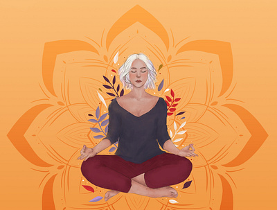 The magic of meditation girl illustration illustration art meditation yoga