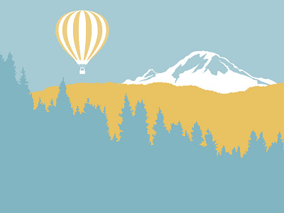 Balloon air balloon hot illustration mountain pattern rainier