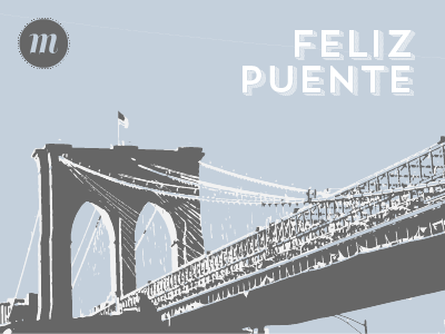 Feliz Puente illustration pantone typography