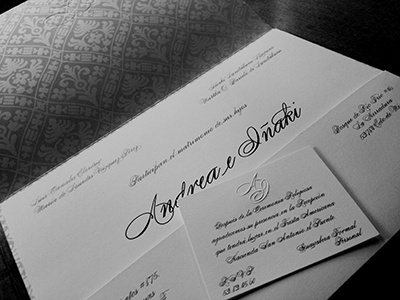 Invitacion Boda AI emboss invitation monogram print silk screen print texture wedding