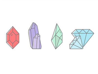Gemstones amethyst diamond gemstones illustration jewels rocks ruby shine vector