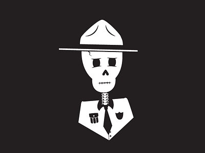 Danger Ranger black white illustration illustrator ranger skeleton sketches skull vector wip