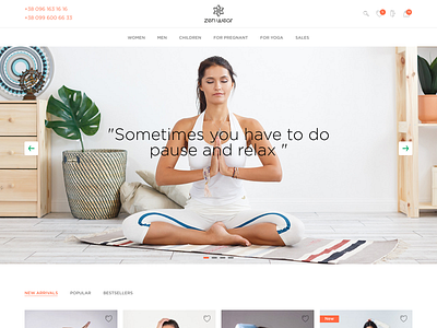 Zen Wear | Redesign e-commerce design designer dress ecommerce leggings redesign shop sport website yoga
