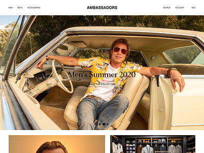 Ambassadors | Men's shop concept design dress ecommerce shop site smile store ui ui ux ux website