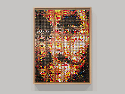Presenting The Hook, Pushpin Art art handmade hook installation pixels portrait pushpin