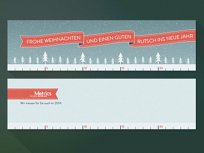 Amazee Metrics Holiday Card blue card christmas design holiday new year print ruler snow