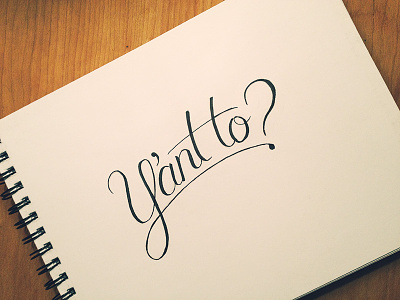 Y'ant to? calligraphy hand lettering lettering pen sketch sketchbook type typography
