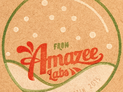 Happy Holidays from Amazee Labs ATX 2015 card christmas diy hand made holiday illustration line art snow stamp stationery